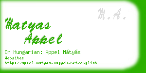 matyas appel business card