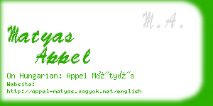 matyas appel business card